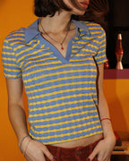 Striped Knit Polo