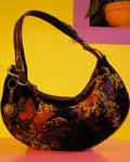 Butterfly Embroidered Crescent Bag