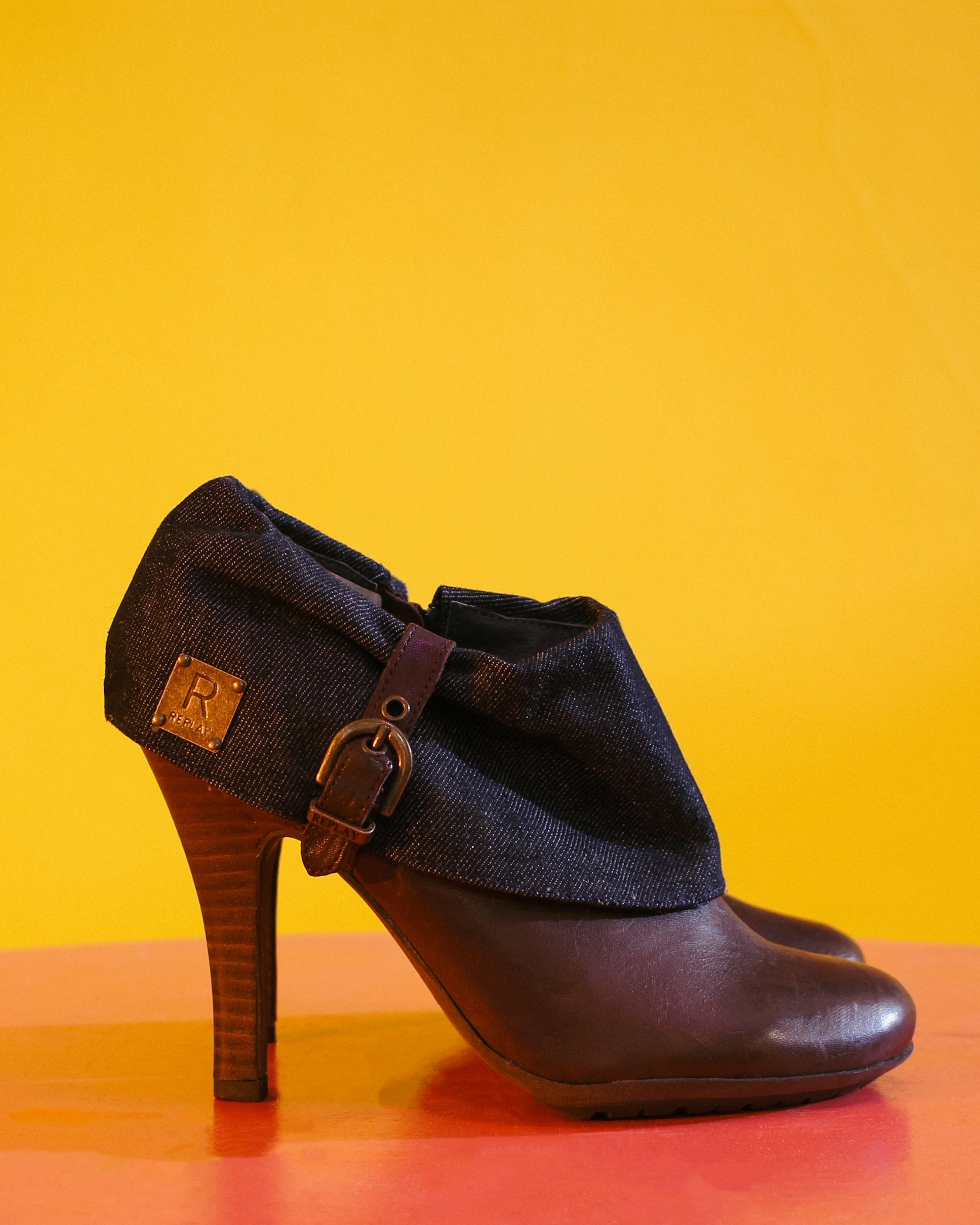 Replay Leather & Denim Boots