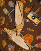 Prada woven leather heels