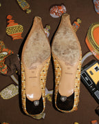 Prada woven leather heels