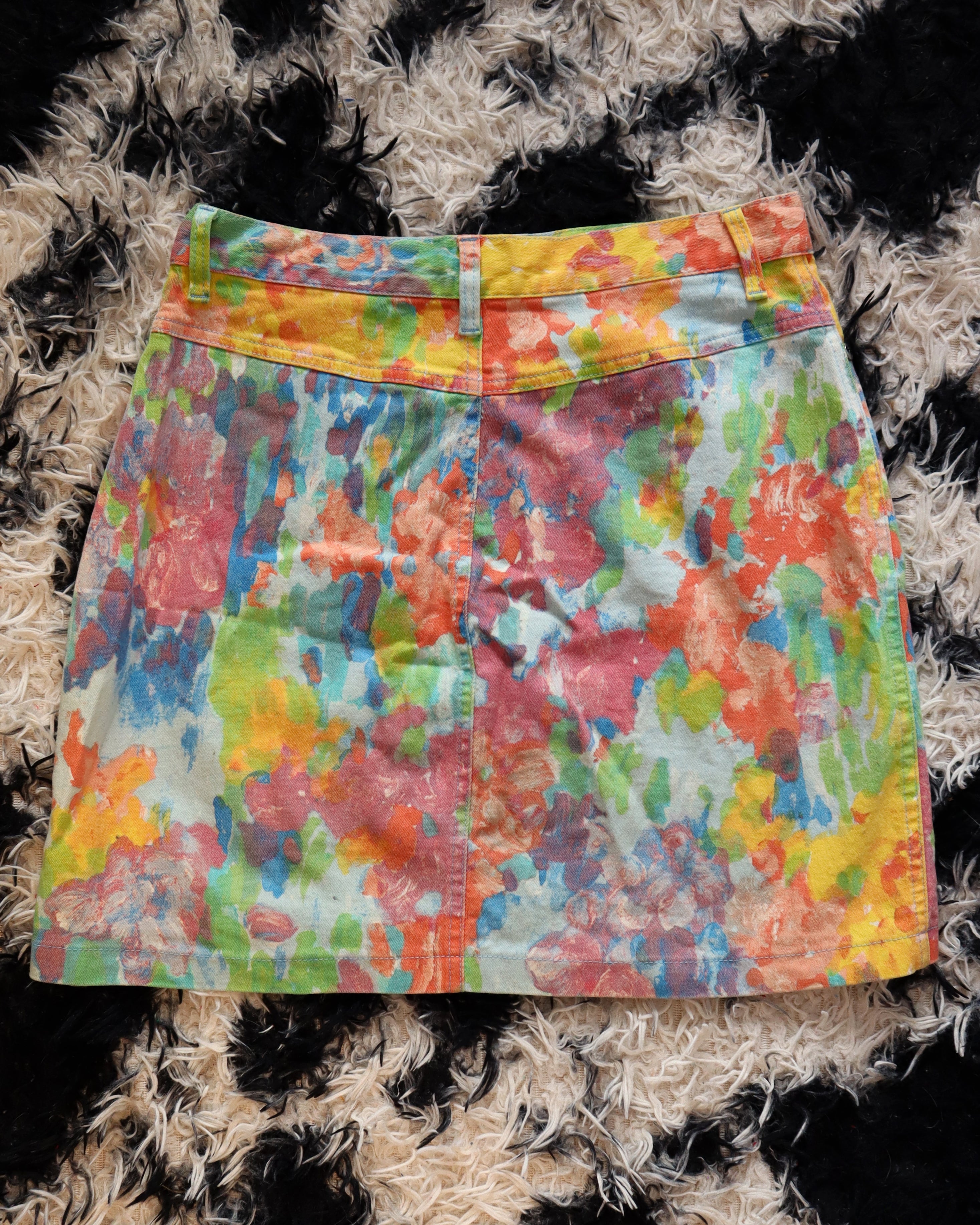 Cavalli Jeans watercolor mini skirt