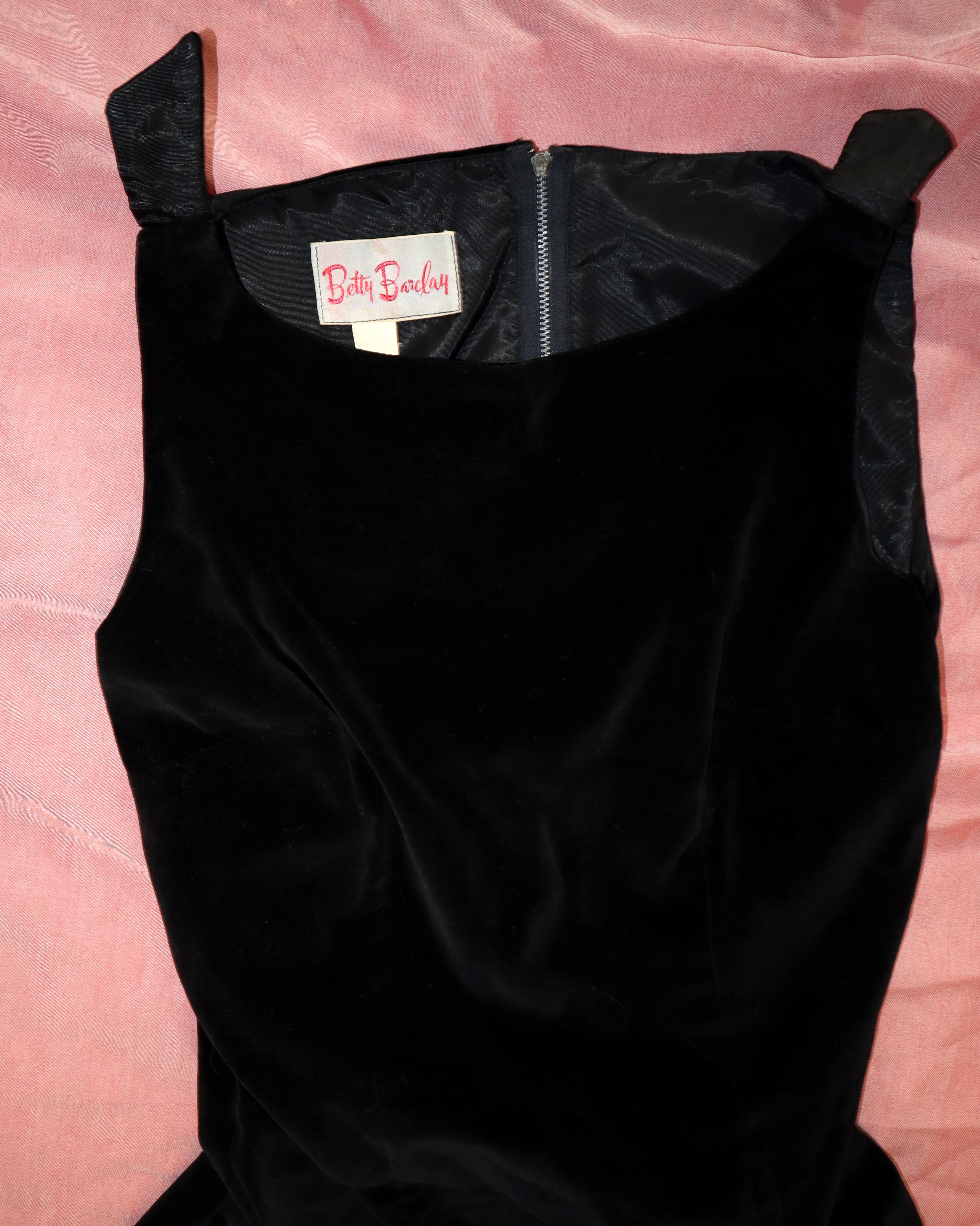 Vintage Betty Barclay Black Velvet Dress