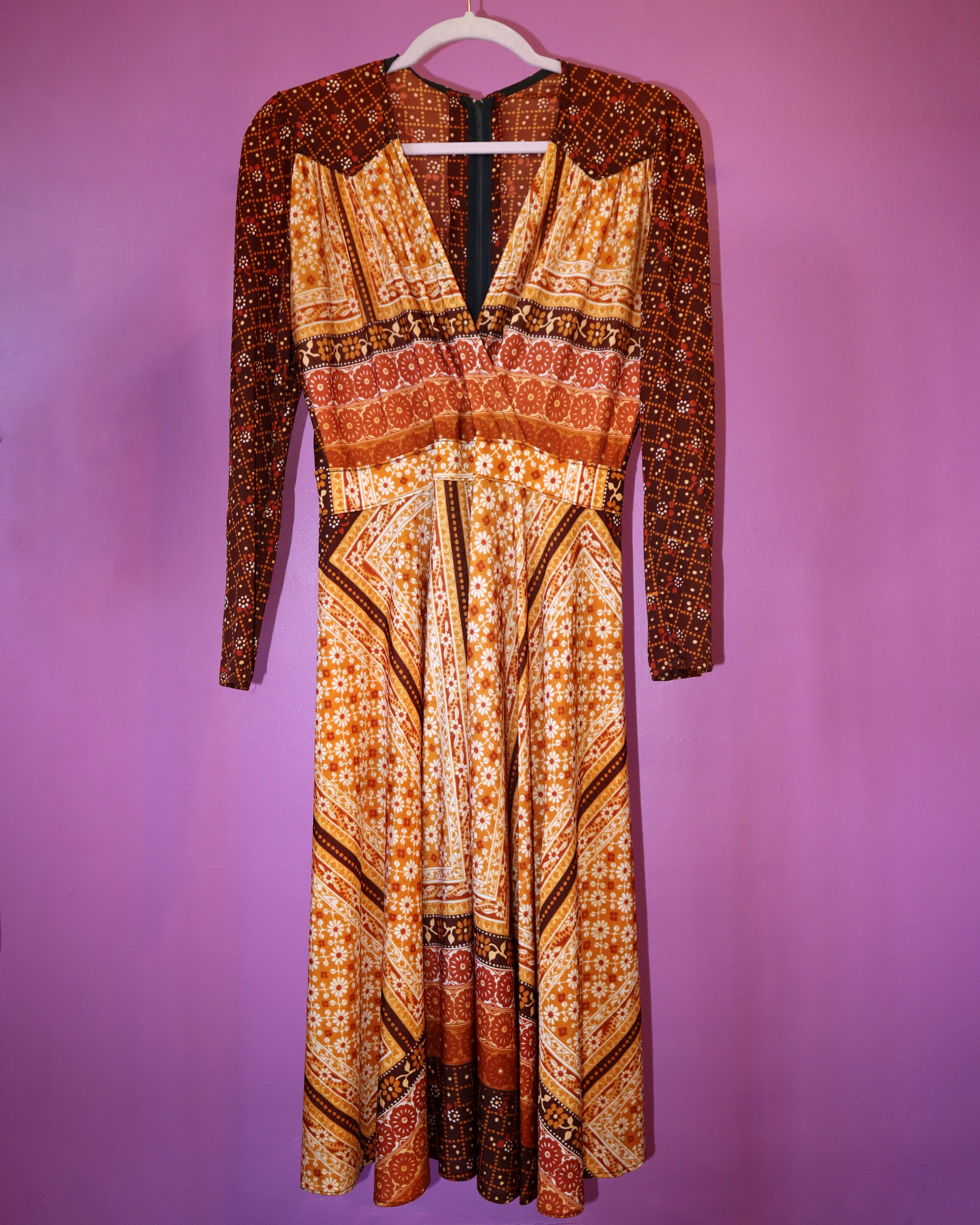 Vintage 70s Floral Maxi Dress