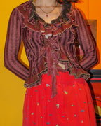 Mesh Ruffle Blouse
