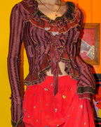 Mesh Ruffle Blouse