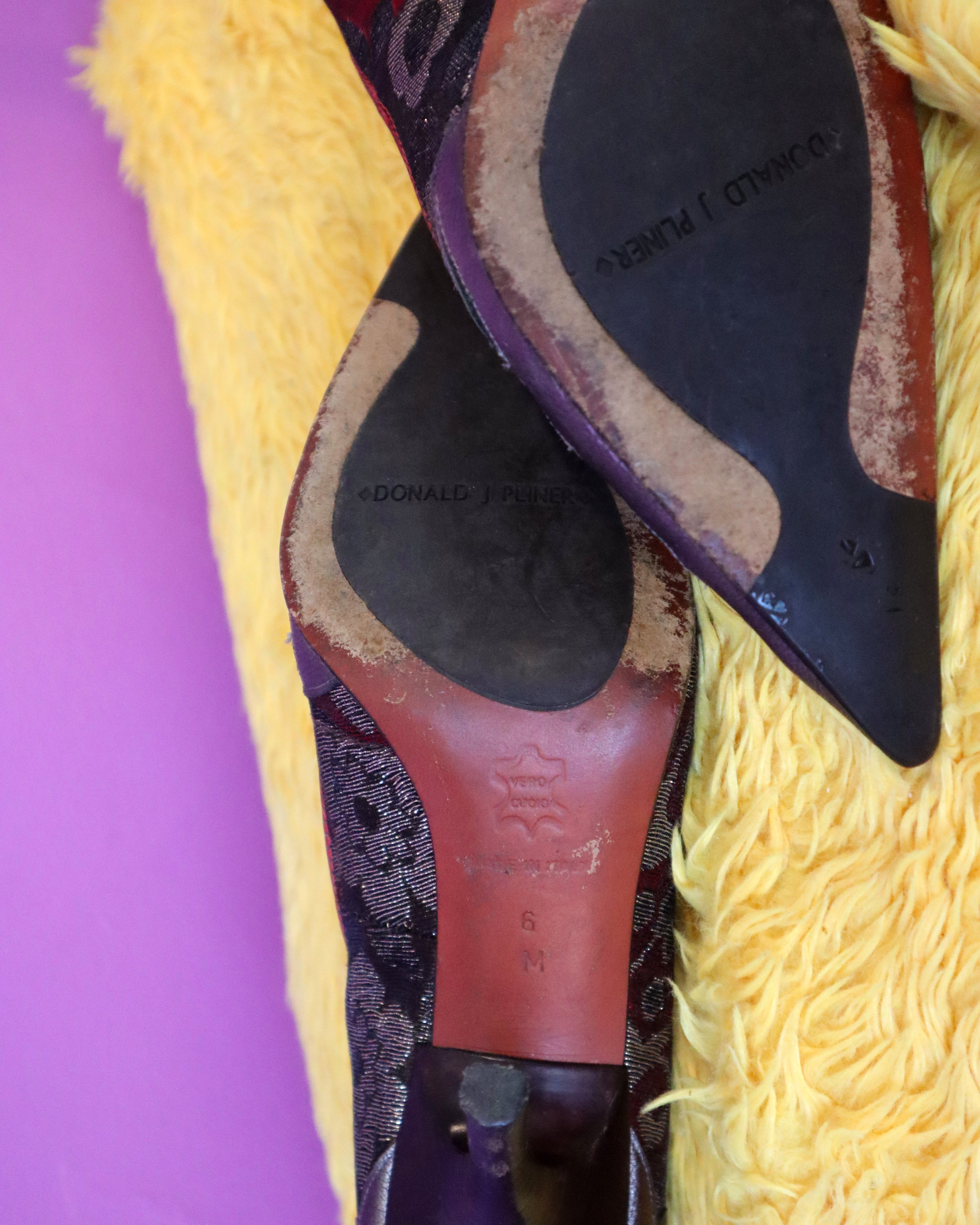 Donald J Pliner Jacquard Tapestry Heels