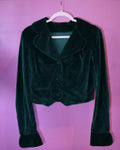 Emerald Velvet Cropped Jacket