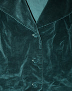 Emerald Velvet Cropped Jacket