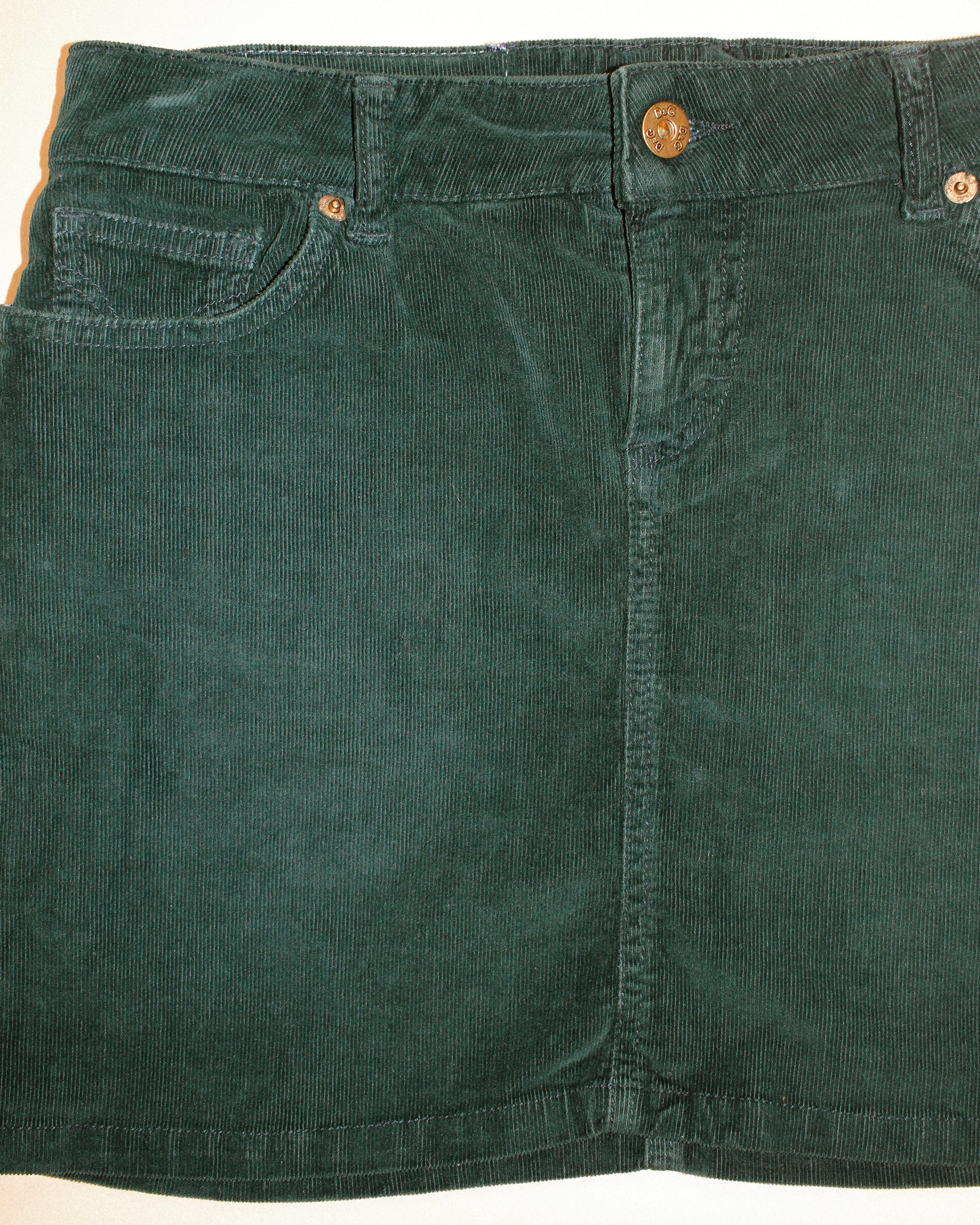 Dolce & Gabbana Green Corduroy Mini Skirt