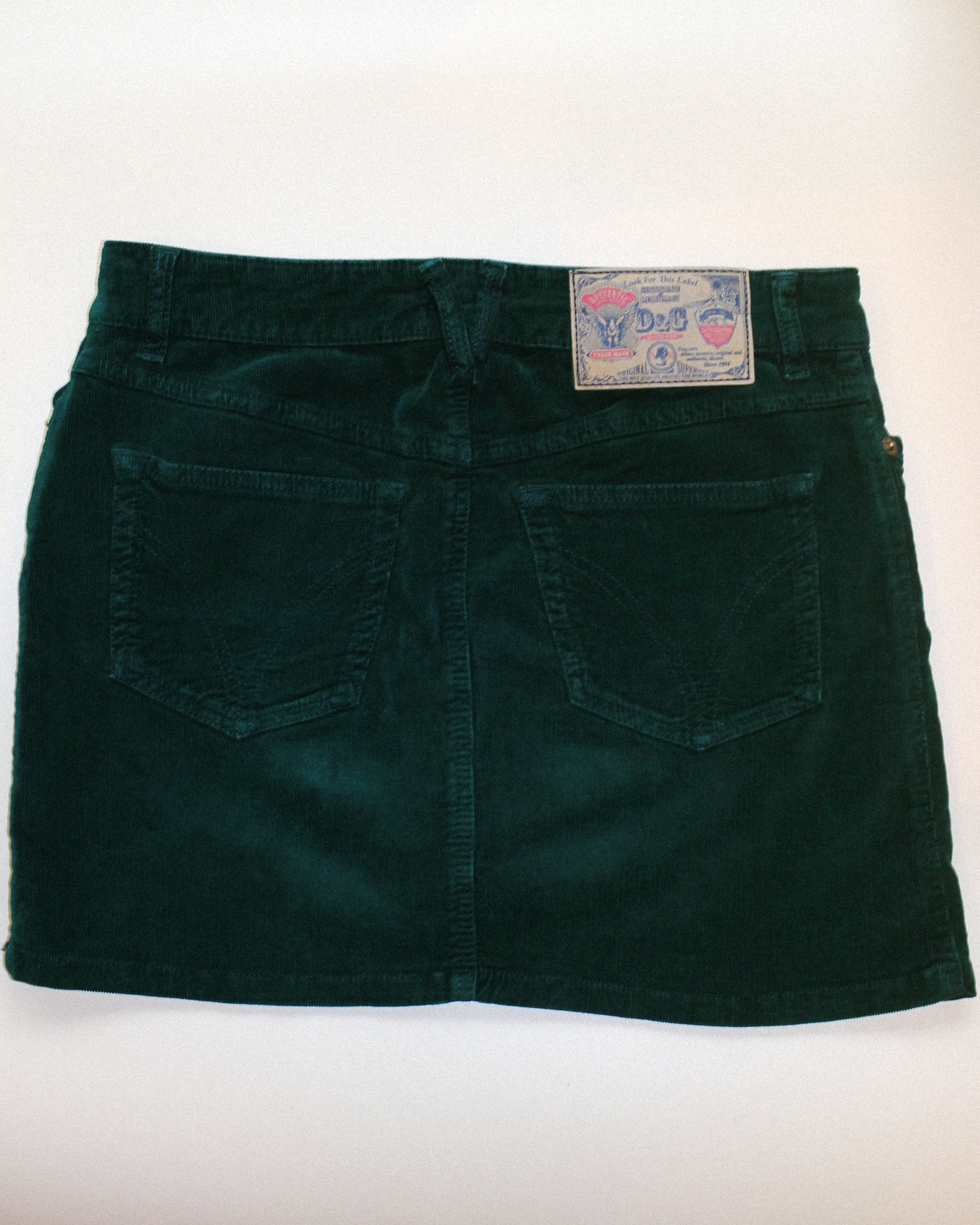 Dolce & Gabbana Green Corduroy Mini Skirt