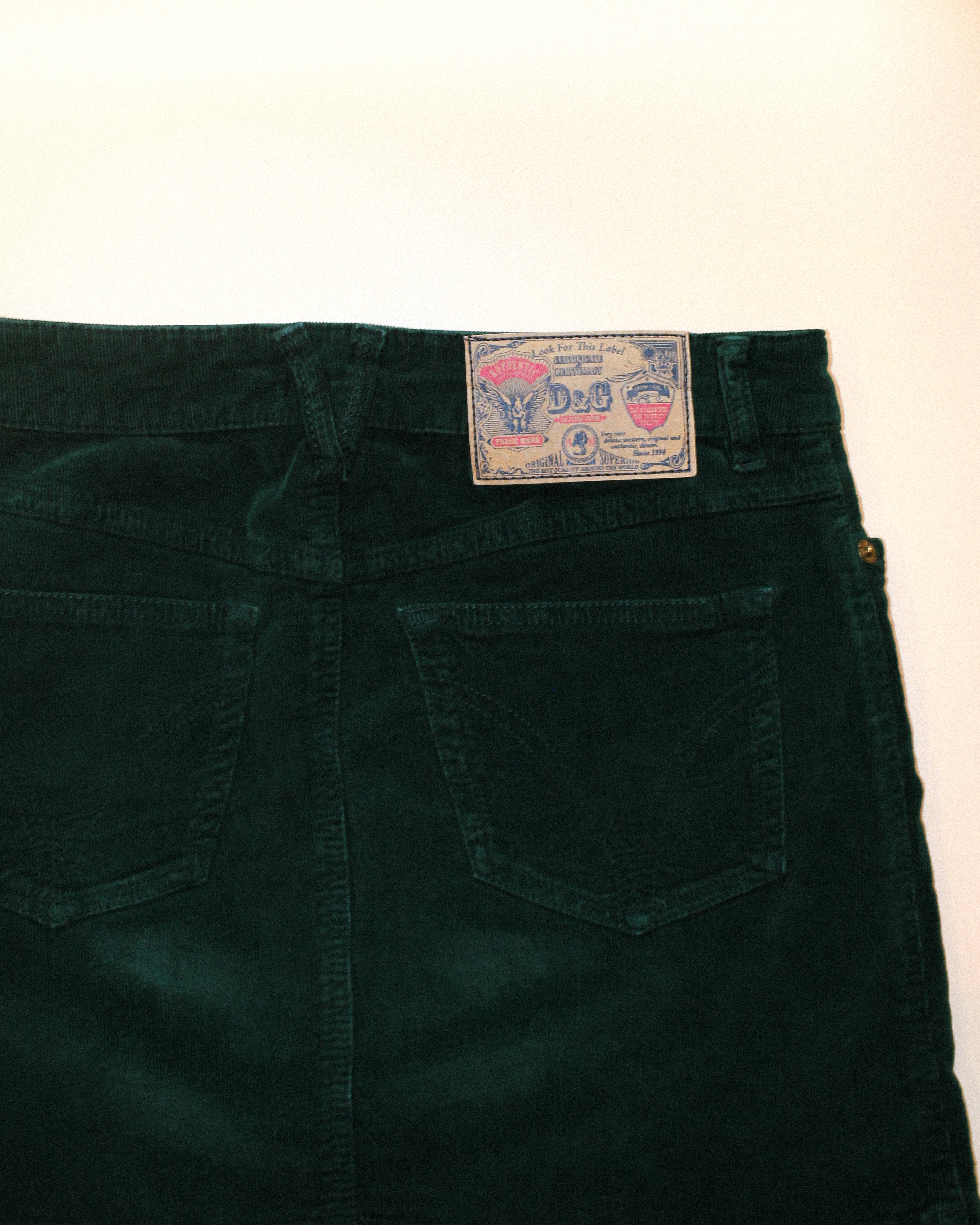 Dolce & Gabbana Green Corduroy Mini Skirt