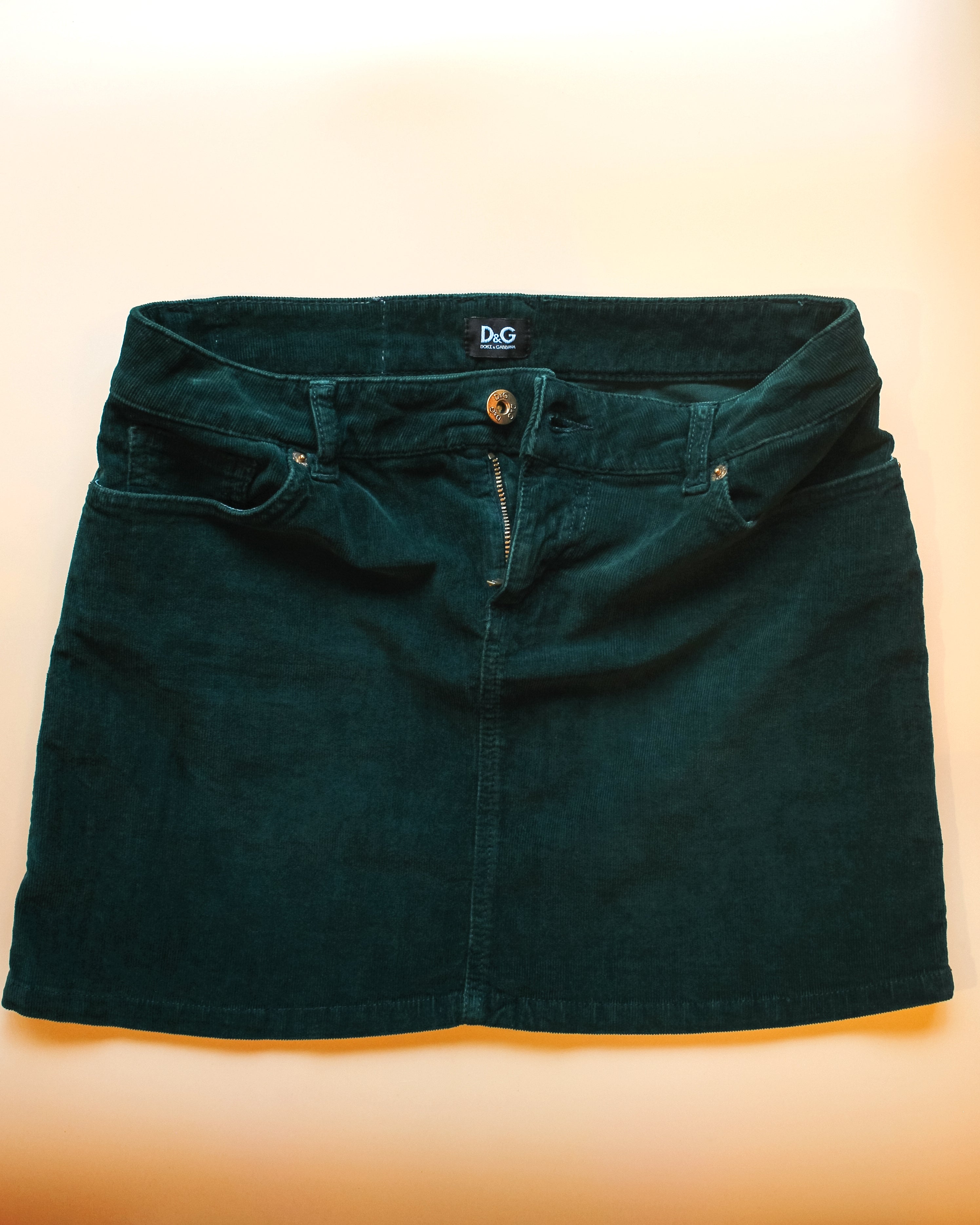Dolce & Gabbana Green Corduroy Mini Skirt