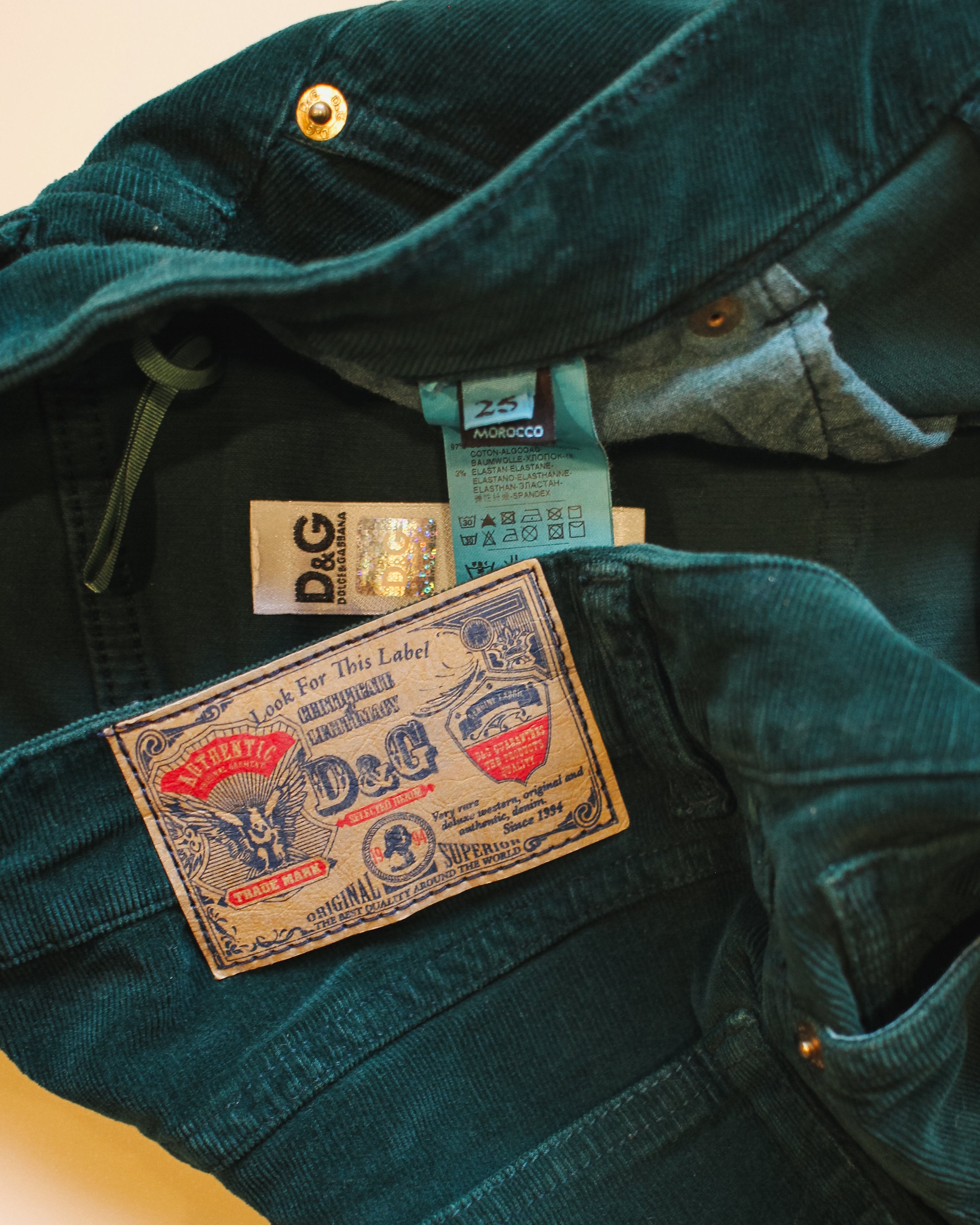 Dolce & Gabbana Green Corduroy Mini Skirt