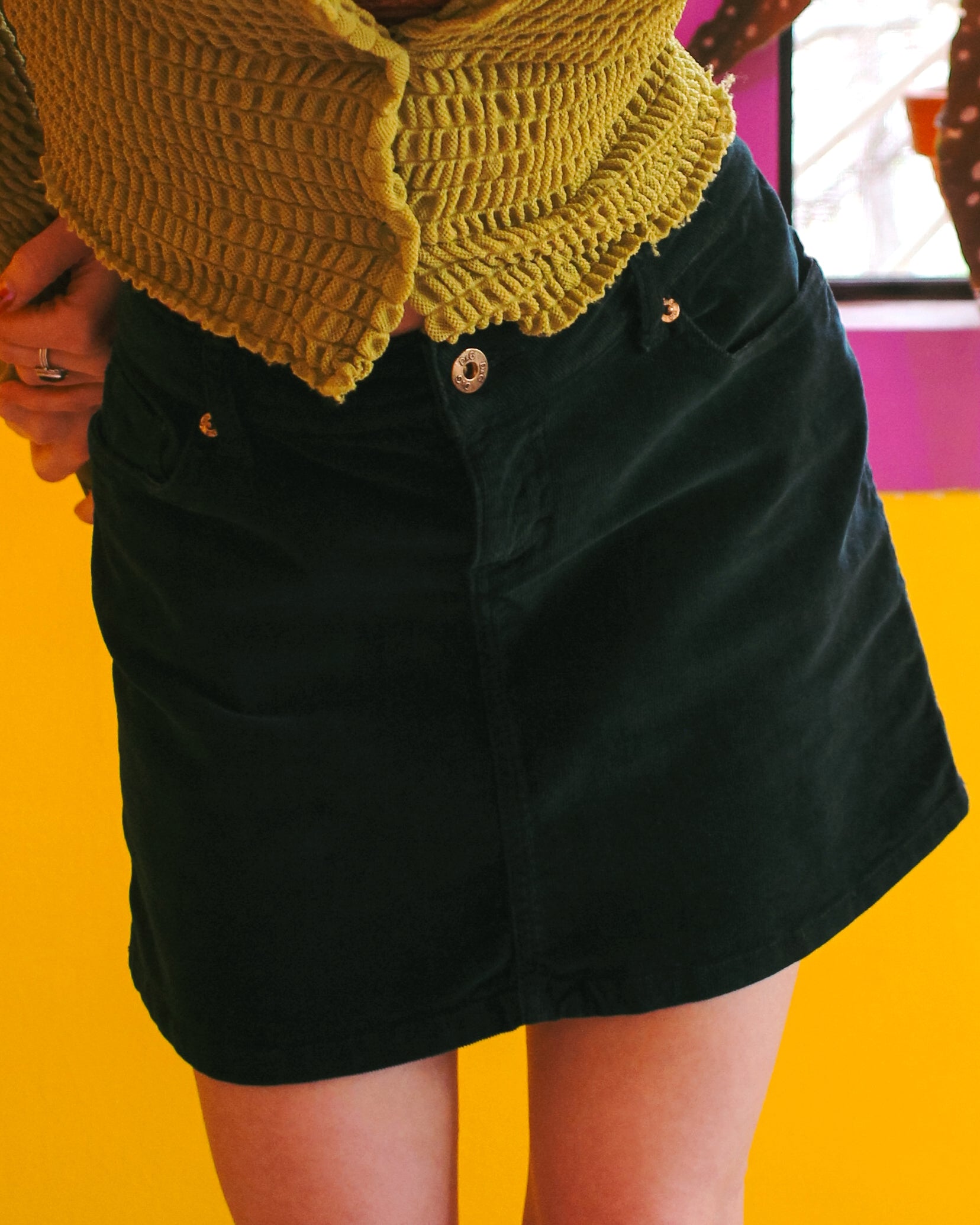 Dolce & Gabbana Green Corduroy Mini Skirt