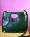 Italian Green Leather Cutout Bag