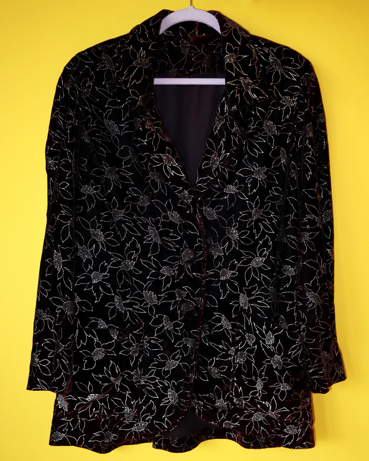 Floral Embroidered Velvet Jacket