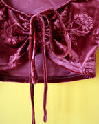 Burgundy Floral Velvet Top