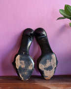 Fendi Black Buckle Mules