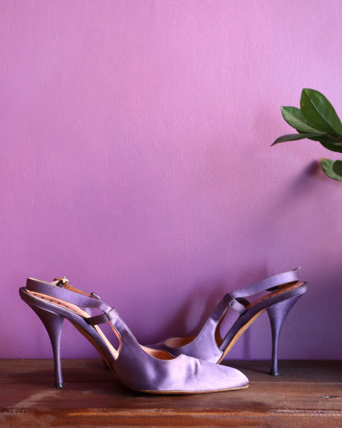 Yves Saint Laurent Lilac Satin Heels