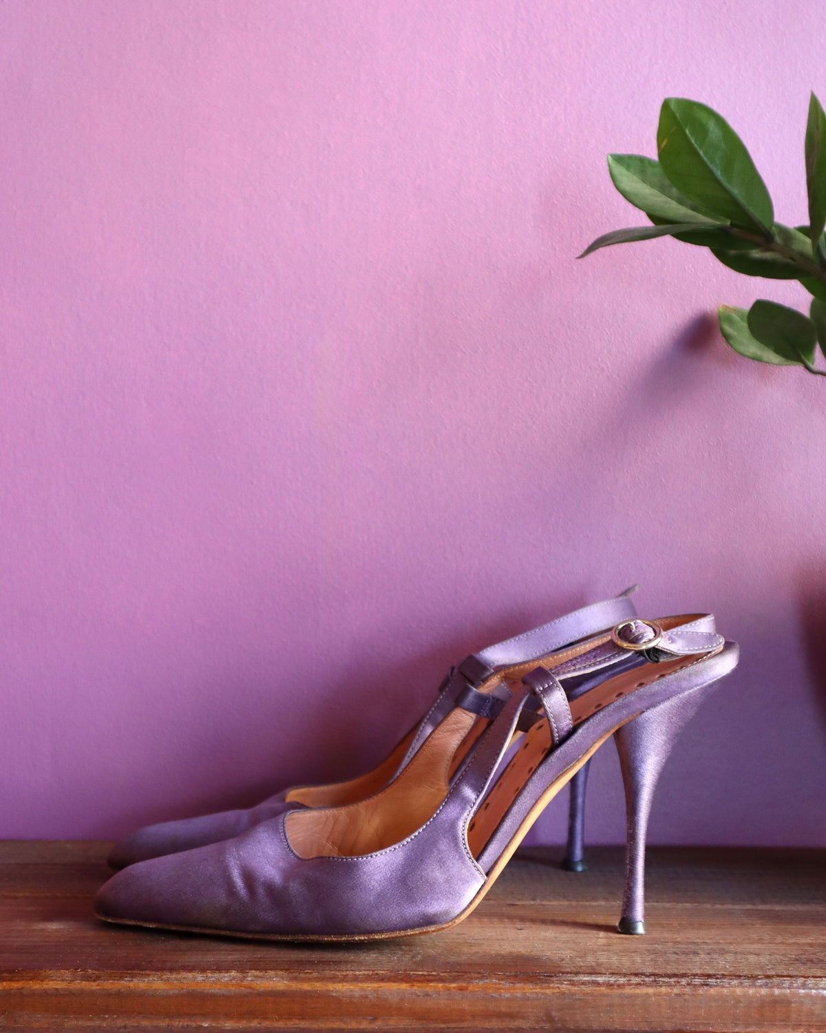 Yves Saint Laurent Lilac Satin Heels