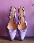 Yves Saint Laurent Lilac Satin Heels