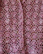 Vintage Mauve Metallic Crochet Cardigan