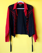 Bob Mackie Embroidered Silk Blouse