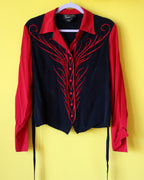Bob Mackie Embroidered Silk Blouse