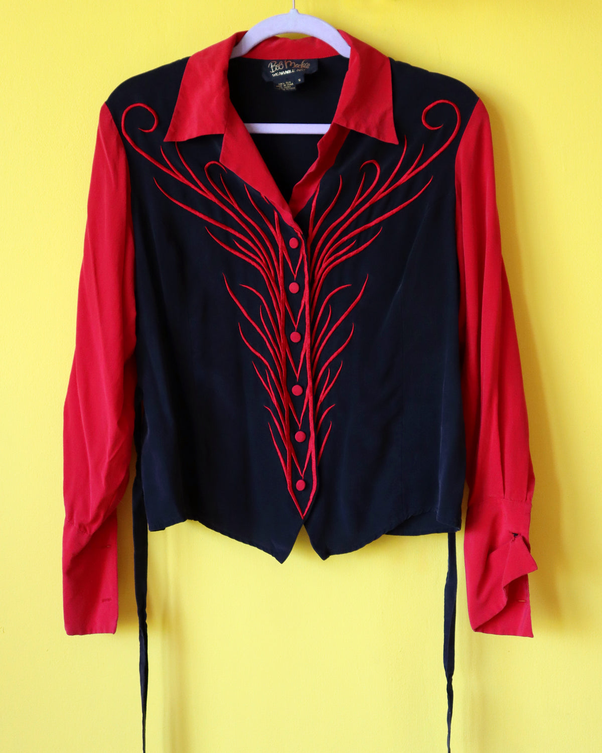 Bob Mackie Embroidered Silk Blouse