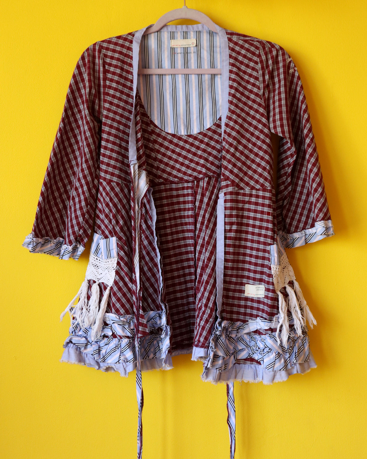 Odd Molly Checked Wrap Blouse
