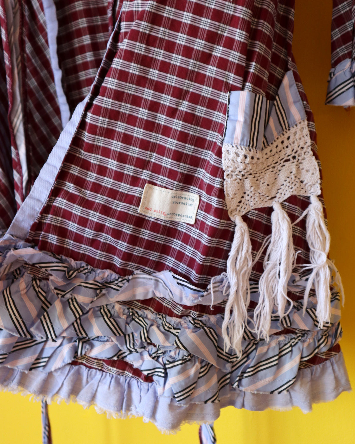 Odd Molly Checked Wrap Blouse