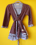 Odd Molly Checked Wrap Blouse