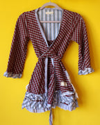 Odd Molly Checked Wrap Blouse