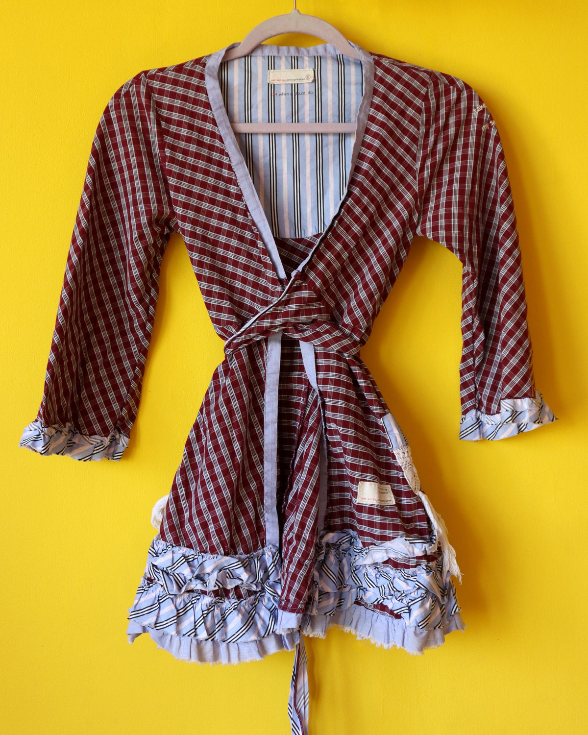 Odd Molly Checked Wrap Blouse