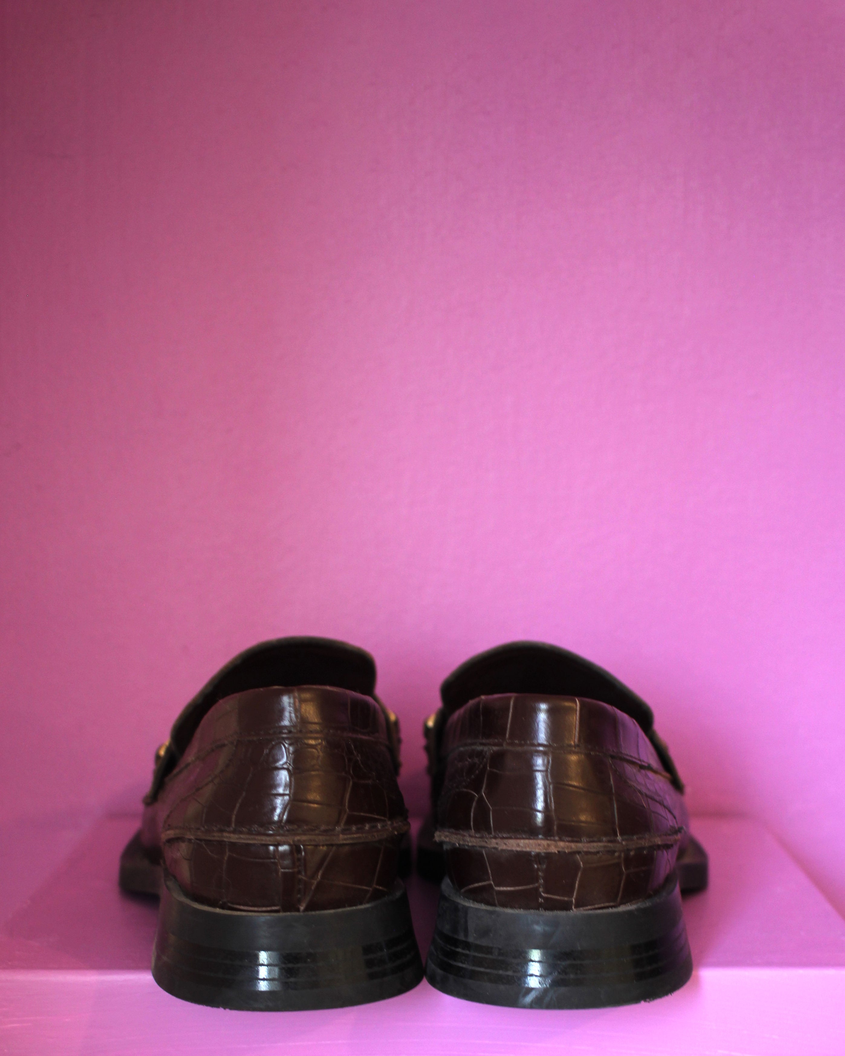 Brown Croc Loafers