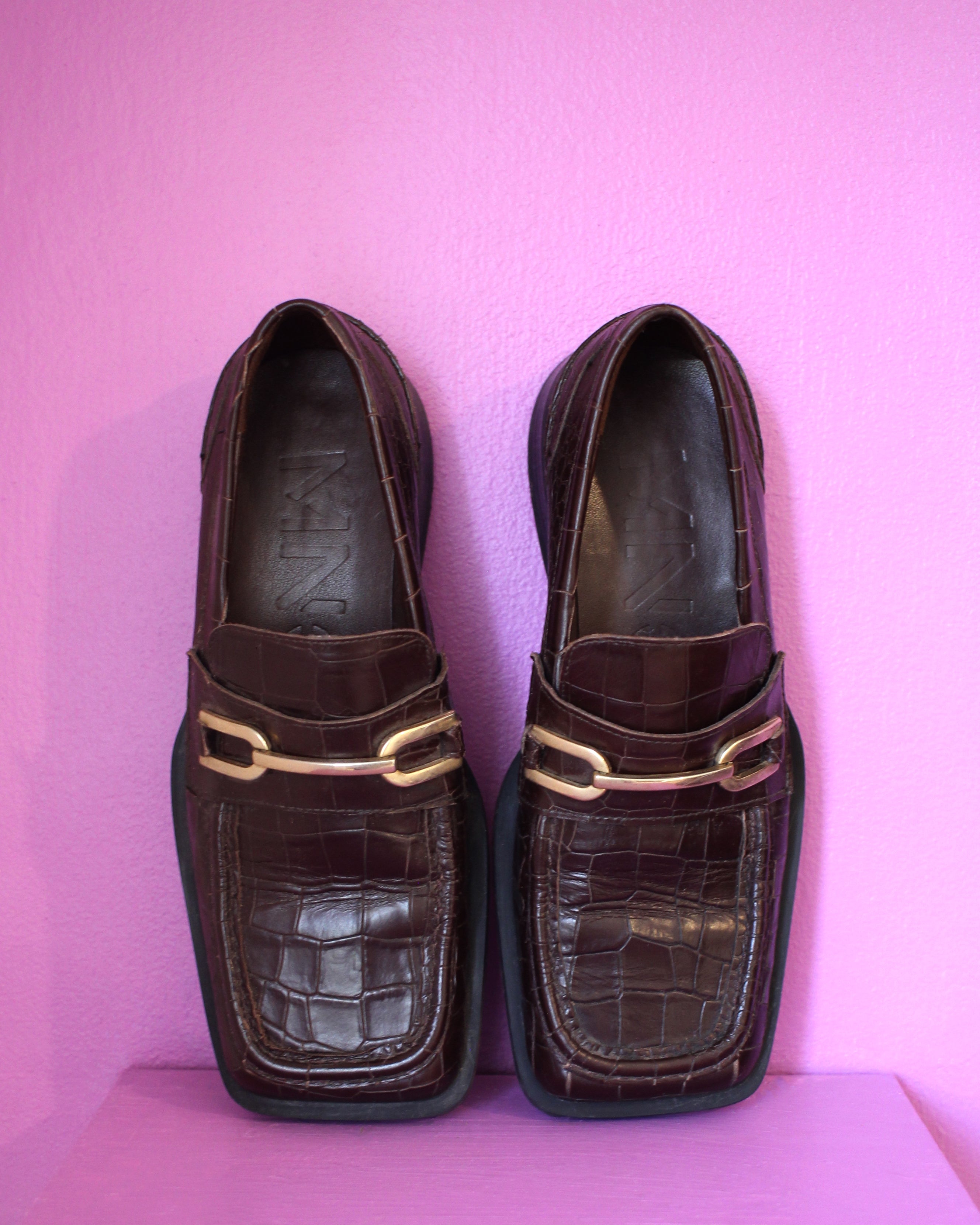 Brown Croc Loafers
